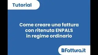 Fattura.it - Fattura elettronica con ritenuta ENPALS in regime ordinario