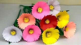 5 Beautiful Paper Flower Making | Lockdown Activities Fun | Home Decor | Paper Crafts For School