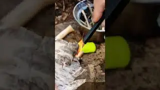 Using blast match to start the kelly kettle! #gear #bushcraft #camping