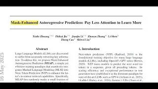 Mask-Enhanced Autoregressive Prediction: Pay Less Attention to Learn More