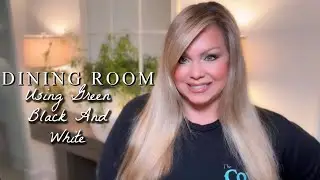 DINING ROOM AND COFFEE BAR DECORATING - USING GREEN BLACK AND WHITE!