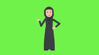 Woman Hijab Robe Arab Female Adult Muslim Green Screen | Muslim Girl Animation After effect
