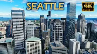 Flying Over Seattle Downtown [4K] July 2022 - Drone Video
