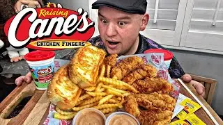 RAISING CANE’S  • CHICKEN FINGERS • MOOooo 🐮#live #food #eatingshow #foodreview #mukbang