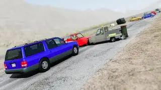 BeamNG Drive - Cars vs RoadBlock