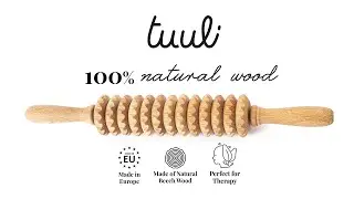 Wooden Cellulite Massage Roller with Handle Maderotherapy - Tuuli