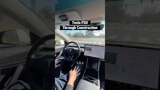 Tesla FSD Through Construction Zone! #tesla #teslafsd #fsd