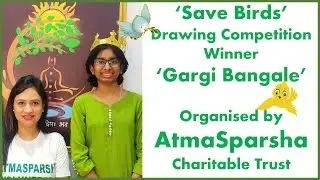 Gargi Bangale, winner Drawing Competition, Atmasparsha Charitable Trust, Save Bird Save Us, Nagpur