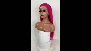 Pink Straight Wig Straight Human Hair Lace Front Wig Bridger Hair