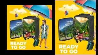 Summer Vacation Travel Poster Design | photoshop tutorial | graphic bakery