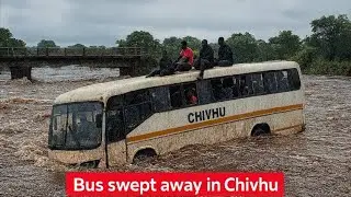 Dramatic Chivhu Floods: Bus Submerged After Attempting to Cross Bridge