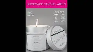 Hand Poured Soy Candle Warning/Caution Labels Template | DIY Candle Label Template Printable