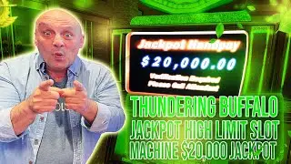 Thundering Buffalo JACKPOT   High Limit Slot Machine $20,000 Jackpot
