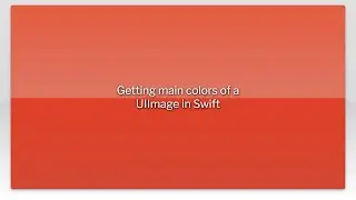 Getting main colors of a UIImage in Swift