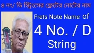  Note Name of 4 No./ D String || ৪ নং/ডি স্ট্রিংসের ফ্রেটের নোটের নাম , Lesson -104,