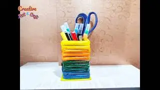 How to make pen stand | waste material craft ideas pen stand @CreativeArtCraft84