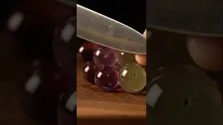 Cutting Glass Grapes in 4K 🍇✨ | ASMR Macro Slicing #shorts