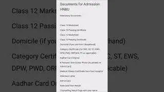 important documents for admission process 2022#hnbumu university#himanijoshi