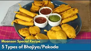 5 Types of Bhajiyas in 10 Minutes | Instant Pakoda Recipes
