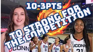 TO SARAH STRONG FOR THE COMPETITION UCONN IN A CLASS OF ITS OWN!!! ALLIE ZIEBELL 10 3 POINTERS!!