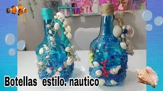 𝗕𝗼𝘁𝗲𝗹𝗹𝗮𝘀 𝗗𝗲𝗰𝗼𝗿𝗮𝗱𝗮𝘀 de vidrio estilo náutico 🐙🐳⛵👍