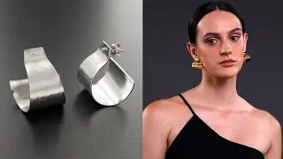 Handmade sterling silver hoop earrings, unusual jewelry | Emmanuela&reg;