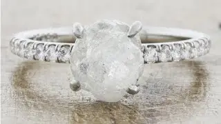 Classic Platinum Rough Diamond Engagement Ring - Ivy