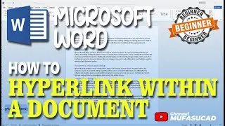 Microsoft Word How To Hyperlink Within A Document