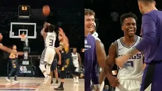 Yogi ferrell hits the first ever NBA half court shot in india| Pacers vs kings