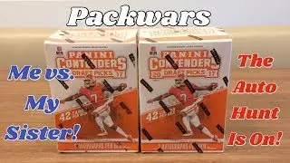 Pack Wars ft. 2017 Panini Contenders Draft Picks Football Retail Blaster Boxes! Me vs. My Sister!