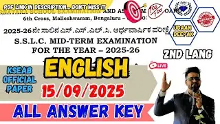 10th SSLC 2025 ENGLISH SL SA1 MIDTERM OFFICIAL PAPER 15/09/2025 SEPTEMBER 2025 ALL KEY ANSWERS KSEAB