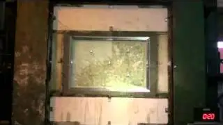 Fire resistant glass on testing