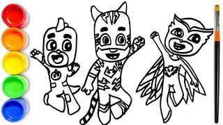 How to Draw PJ MASKS Easy 🟢🔵🔴 | Easy Drawing for Kids | PJ MASKS