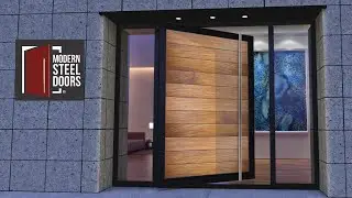 Yosemite Wood Door Design with Transom | MODERN STEEL DOORS