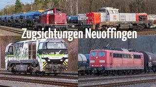 Zugsichtungen Neuoffingen: V100 mit Salz, Aixrail G2000, G1000, Konrail 151, Mischer, Doppelöler uvm