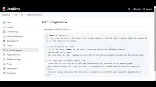 Explain Error Plugin &ndash; Demo v1 (Jenkins AI Error Analysis)