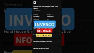 Invesco India Business Cycle Fund Direct Growth | NFO Details | #invesco #nfo #mutualfund #shorts
