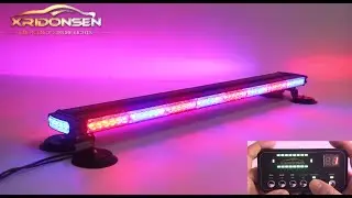 XRIDONSEN 37 inch 104 LED Red Blue Rooftop Police Lights Magnetic Police Light Bar
