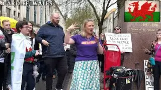 Bethan Sayed - anti-monarchy protest &lsquo;Not My King&rsquo;, Cardiff, Wales