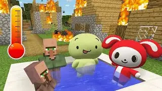 Surviving an EXTREME Heatwave That Melts Everything! | jj and mikey (maizen) villager and village