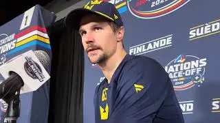 Erik Karlsson talks before Sweden-Canada 4 Nations game