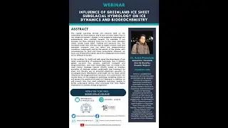 Dr. Pramanik | 'Influence of Greenland Ice Sheet Subglacial Hydrology on Ice Dynamics & Biogeochem'