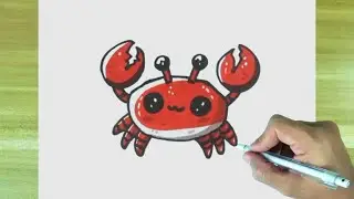 Drawing crab - drawing and coloring crab - step by step