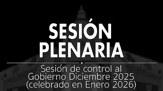 Sesión Plenaria | Control al Gobierno Diciembre 2025 (celebrado en Enero 2026)