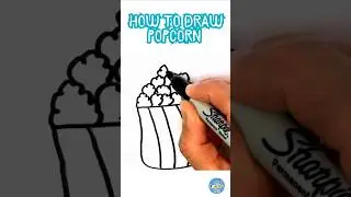 How to draw popcorn 🍿 #artforkids #easydrawing #popcorndrawing