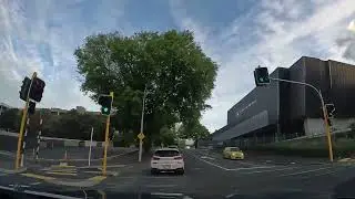 Late afternoon drive at Hamilton City CBD, Waikato, New Zealand