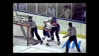 AHL ?. ?, 1988-89 Doug Weiss,SPR v Shaun Van Allen,CB Springfield Indians Cape Breton Oilers