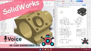 SolidWorks | 3D CAD EXERCISES 230 | StudyCadCam | Solution Tutorial |