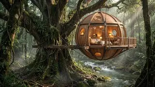 99 Nights in a Luxury Treehouse 50ft Up in the Forest | Rain & Thunder ASMR