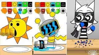 Incredibox Sprunki Emoji Color ASMR Mukbang Cartoon | Animation Challenge